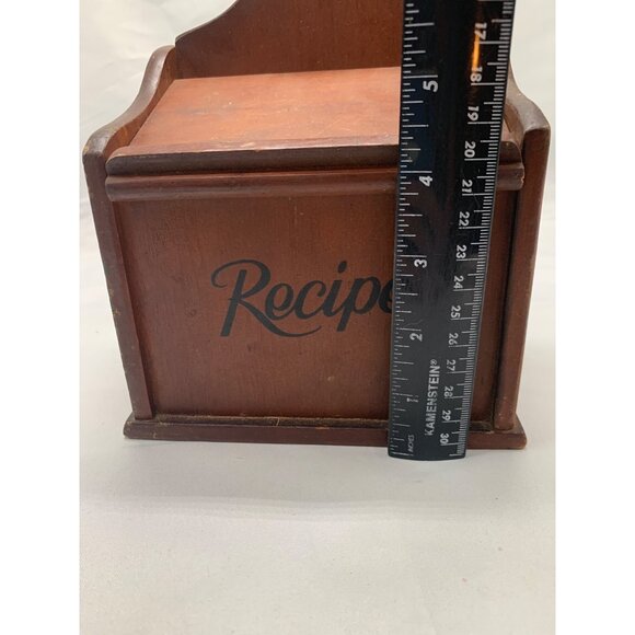 Vtg Wood Recipes Box - Picture 2 of 2